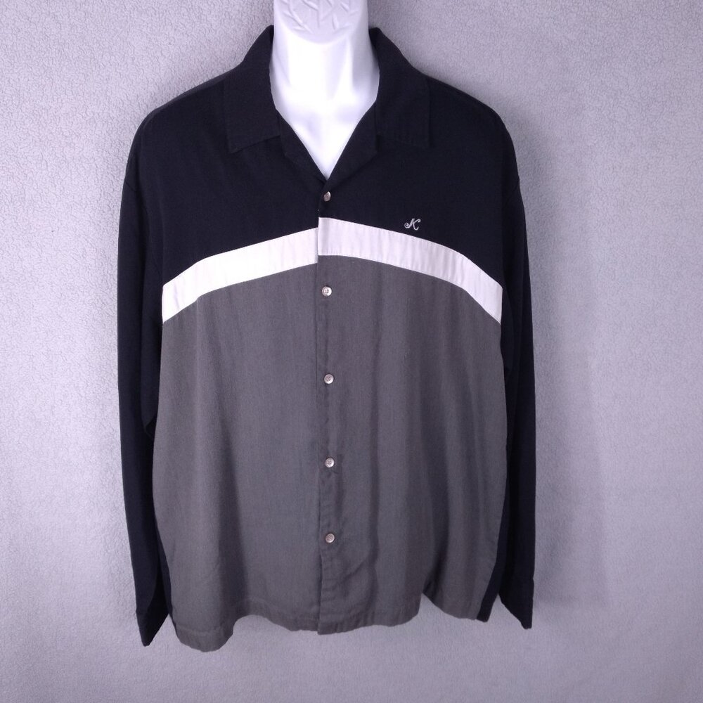 Vintage KikWear Long Sleeve Button Up Shirt Y2K Streetwear Grunge L / XL